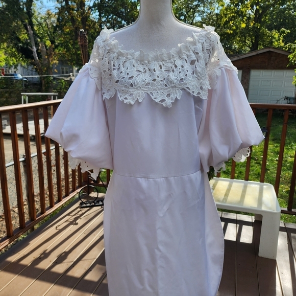 White Unbranded Plus size Mermaid Stretchy Long Dress Size 2XL - Picture 5 of 13